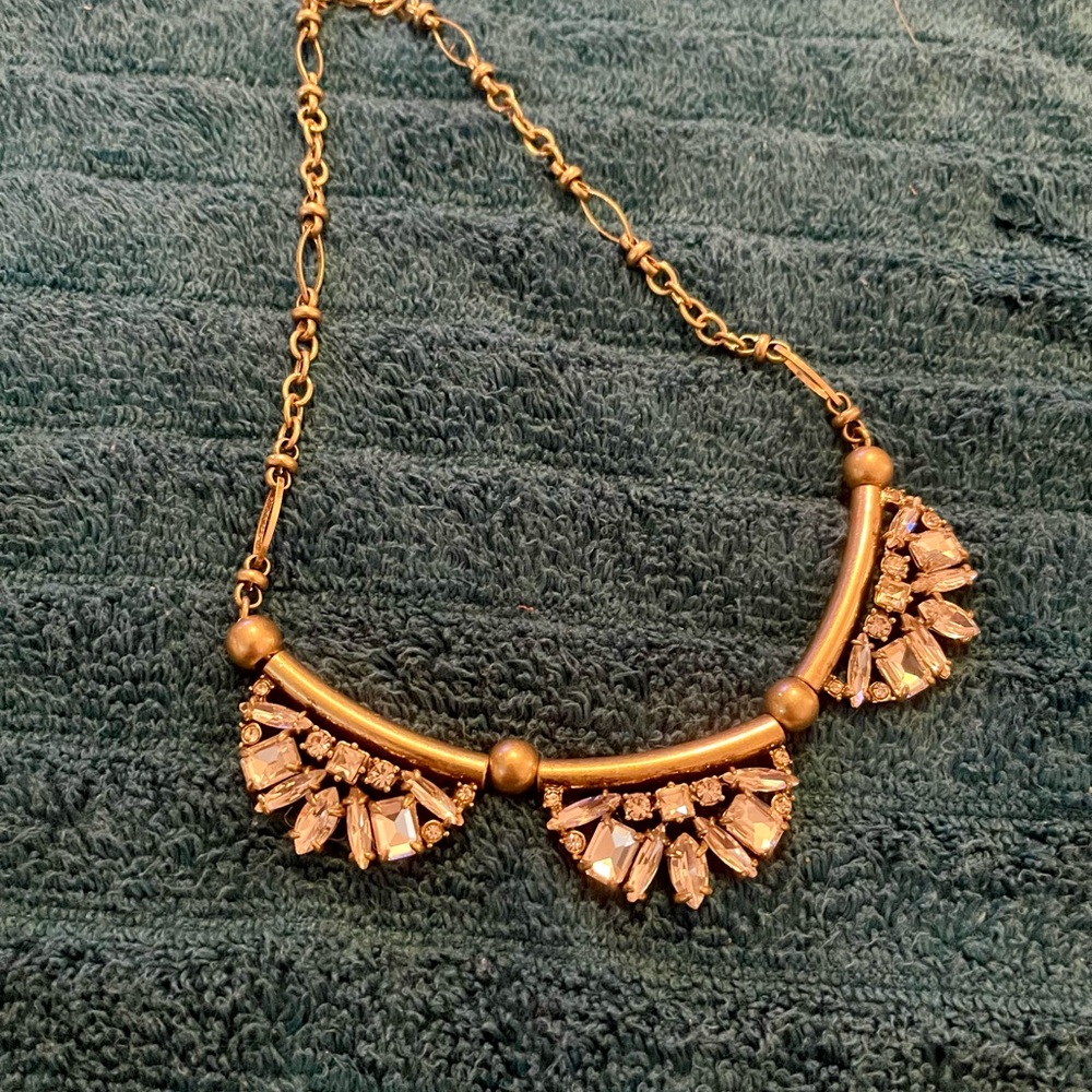 Banana Republic Gold Necklace with Crystal Details